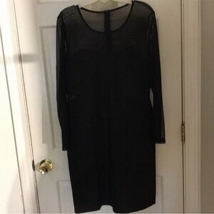 Zenobia size XL black long sheer sleeved Bodycon dress